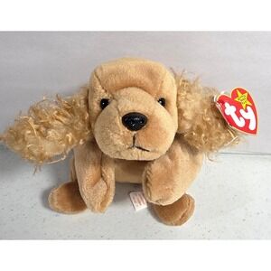 Rare Ty Beanie Baby Spunky Cocker Spaniel Dog Plush Toy 1997 with tag errors
